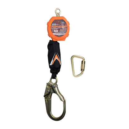 Malta Dynamics Pygmy Hog 11-Foot Self-Retracting Lifeline (SRL) – OSHA & ANSI Compliant Fall Protection Retractable Lanyard with Rebar Hook – Class 1-P, Lightweight, Durable, 310 Pound Capacity