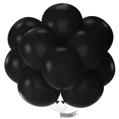 PartyWoo Black Balloons 20 pcs 18 Inch Latex Helium Matte Black Balloons for Baby Shower Birthday Graduation Casino Gaming Anniversary Retirement Pirate Race Car Theme Party Decorations Black-Y18