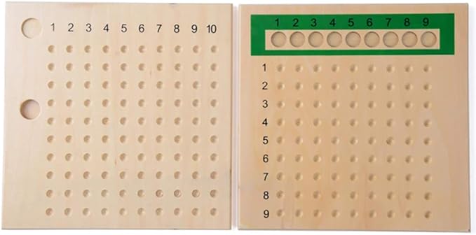 Kghios Montessori Multiplication and Division Board Montessori Math Toys Material for Toddlers KidsMultiplication &amp Division Board