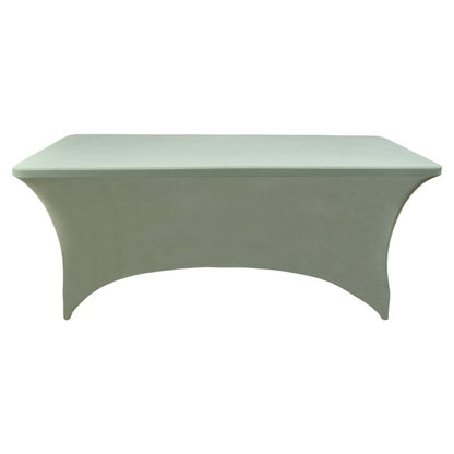 ZarzaaSik 122 6-Pack 6ft Spandex Table Covers for Rectangle Standard Folding Tables - Wrinkle Resistant Stretch Tablecloths - Ultimate Fitted Table Protector for Parties, Banquet, and Wedding