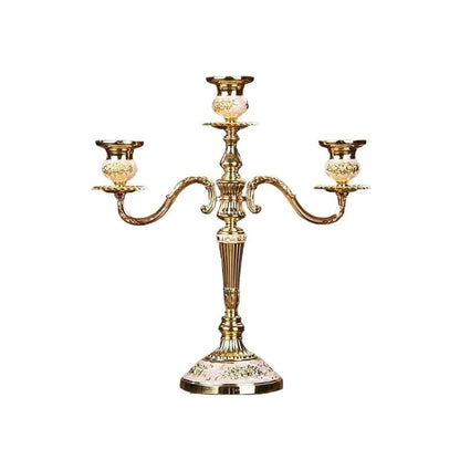 Candlestick Holders European Retro Three-Head Candle Holder Home Wedding Props Decorative Candlestick Candle Holders