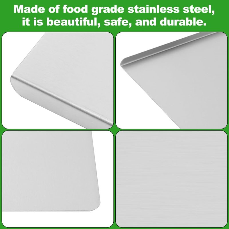 Stainless Steel Cutting Boards with Lip for Kitchen, Metal Cutting Board over Sink Large Cuttig Board, Baking-Cutting-Chopping-Board Suitable for Meat, Fruits, Vegetables, Bread, Noodle, and Pizza