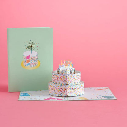 Lovepop Happy Birthday Pop-Up Card for Her, Him, Girls, Boys - 3D Greeting Cards - Sprinkles Cake - 5" x 7" - Blank Notecard & Envelope Included