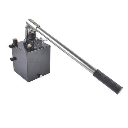 Double Acting Hydraulic Hand Pump, 3600 PSI & 1.5 CID, Hand Operated Hydraulic Pump with 5 Quart Tank and Changeover Valve, 3/8" NPT Ports Portable Hydraulic Power for Equipment Maintenance Vahaha
