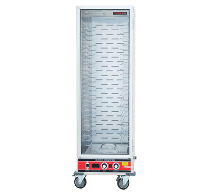 Empura Full-Size HPC Heated Holding/Proofing Cabinet | Heavy Duty Mobile Full Height Non-Insulated Food Warmer for Bakery Hotel | LED Thermometer, 25 Full-Size Pan Capacity, Aluminum, 1500W, 120V