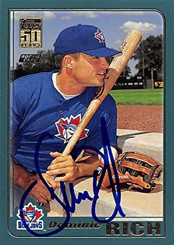 Sports Memorabilia Autograph Warehouse 302262 2001 Dominic Rich Autographed No.T244 Baseball Card - Toronto Blue Jays