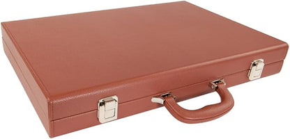 Silverman &amp Co. 19-inch Premium Backgammon Set - Desert Brown Board