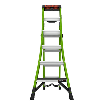 Little Giant Ladders, King Kombo 2.0 XT, Industrial, M6, 6 Ft. A Frame, 10 Ft. Extension, Fiberglass, Type 1AA, 375 lbs Weight Rating, (13936-071), Hi-viz Green
