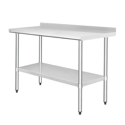 HARDURA Stainless Steel Table with Backsplash Metel Prep Table Commercial Kitchen Workbench 24x60 Inches NSF