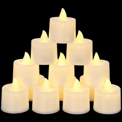 KOABY 50 Pack Flameless Votive Candles, Last 8H+, Warm White Light, No Timer No Flickering