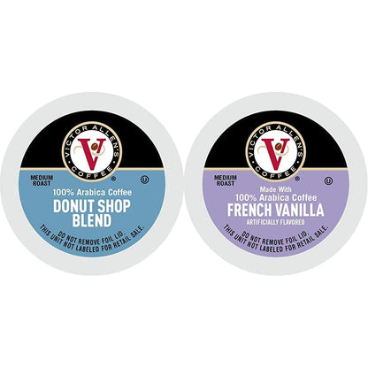 Donut Shop Blend for K-Cup Keurig 2.0 Brewers, Victor Allen Coffee, Medium Roast Single Serve Coffee Pods, 80 Count & French Vanilla for K-Cup Keurig 2.0 Brewers, 80 Count