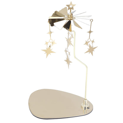 Candle Holder Round Triangle, Metal Wind Candlestick Carousel Candle Tea Light Holder for Home Decoration for Mom Women Wife (Gold Star (No Candle Cup))