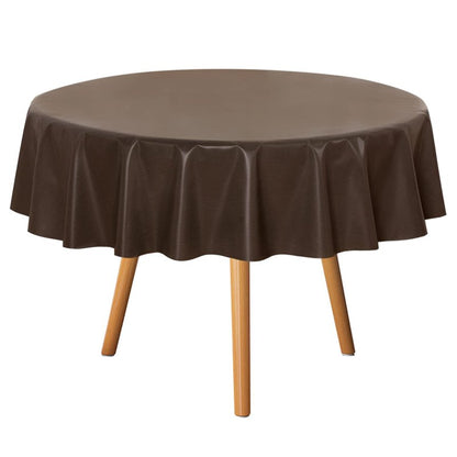 sancua 100% Waterproof Round PVC Tablecloth - 60 Inch - Oil Proof Spill Proof Vinyl Table Cloth, Wipe Clean Table Cover for Dining Tables, Buffet Parties and Camping, Coffee