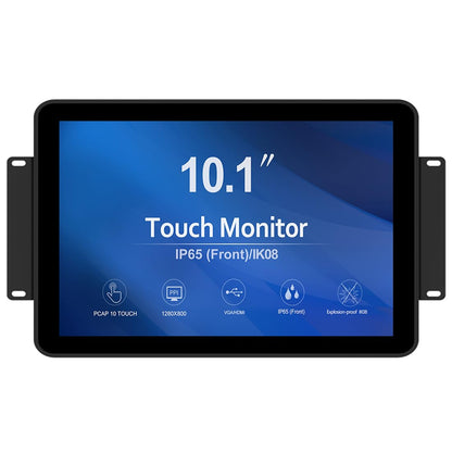 GreenTouch 10.1 inch 10 Points Front Waterproof Industrial Open Frame PCAP Touch Screen LCD Display Monitor 1280x800 Black
