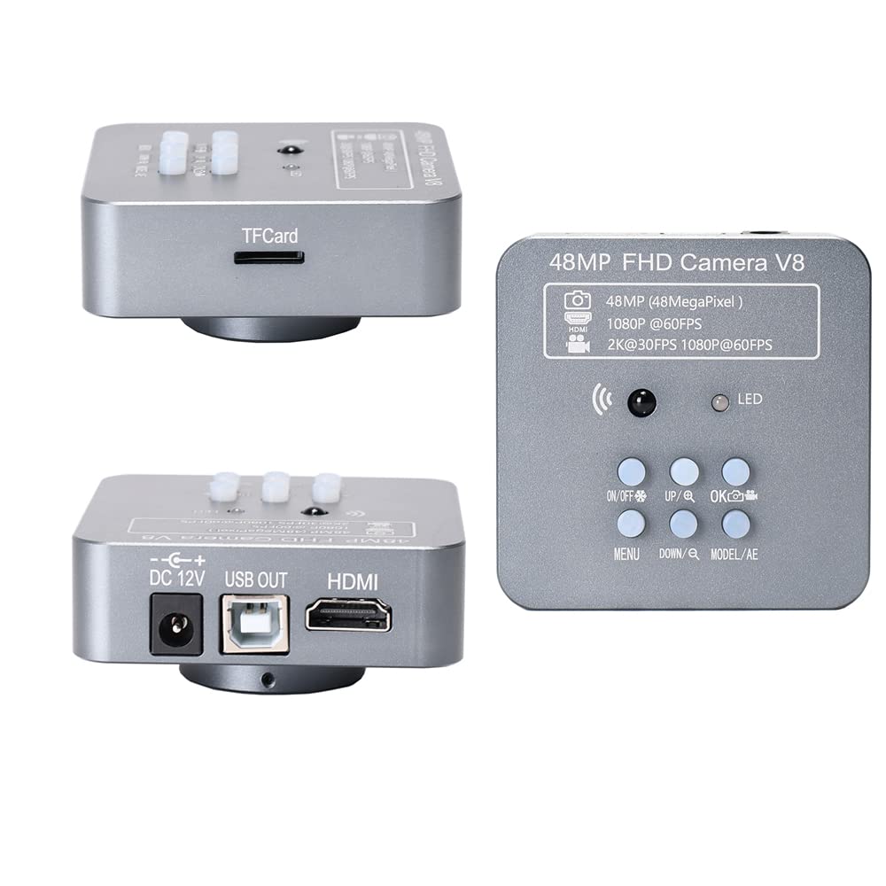 [48MP] Vabiooth Full HD 2K 1080P HDMI USB C-Mount Digital Microscope Camera with Software Calibration Compatible with WIN7/8/10 Mac System, C-Mount 25mm & 30mm 30.5mm Adapter