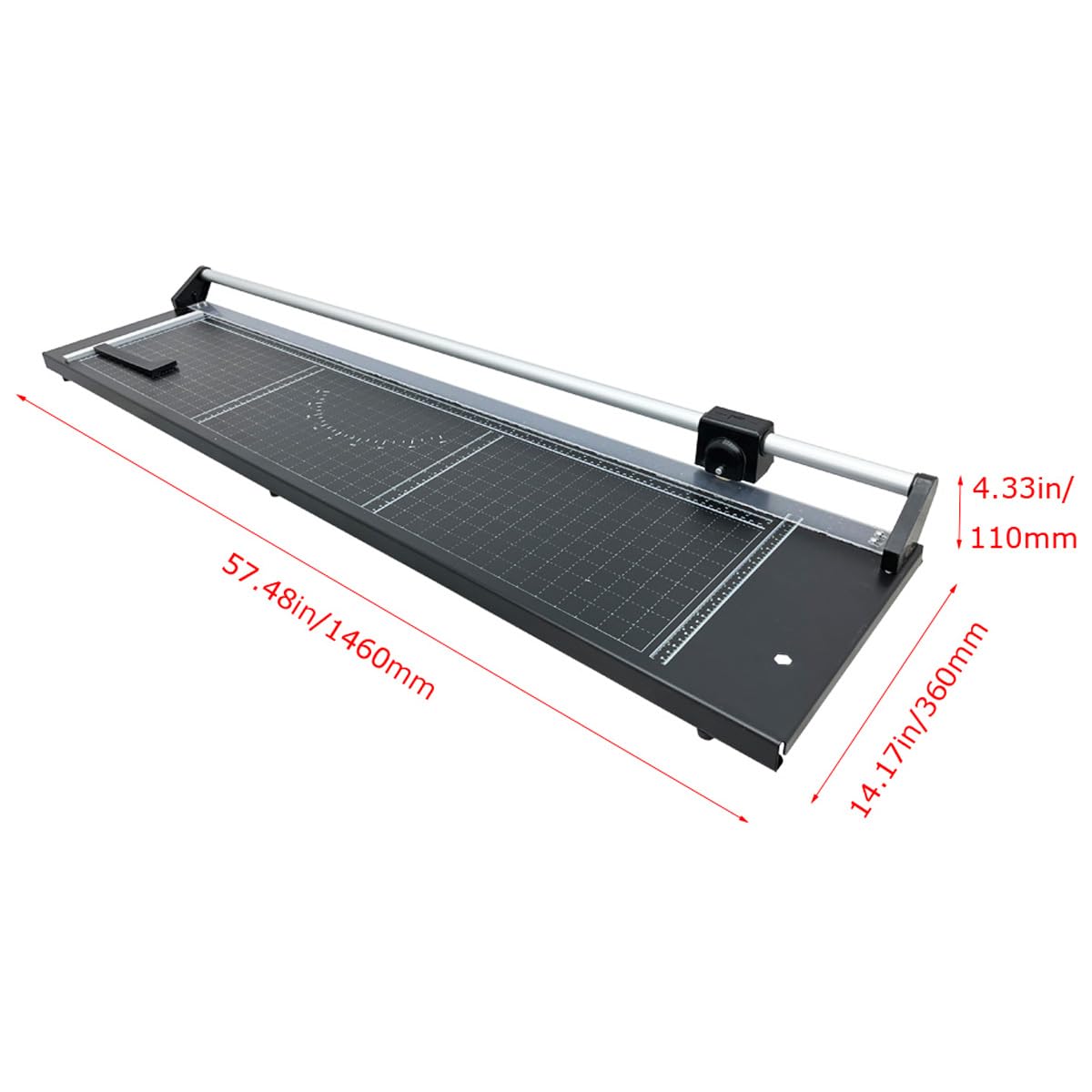 INTBUYING 48 Inch Commercial Manual Precision Rotary Paper Trimmer with an Angle Line Smart Rotary Paper Cutter for Cutting Photo Paper, Film, hot and Cold Laminating Paper, etc