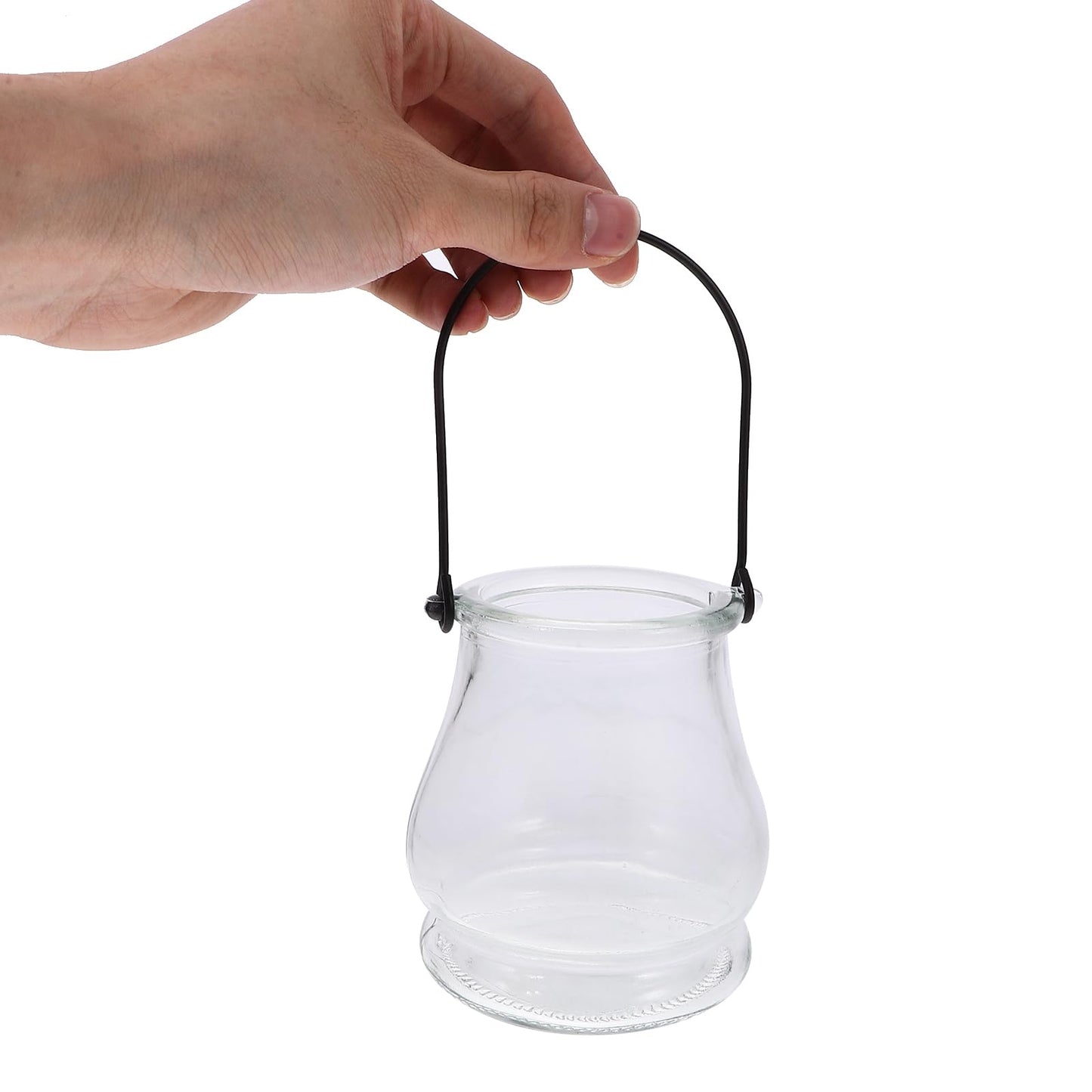 Cabilock Candle Holder with Handle 4-Pack Glass Tea Light Candle Stands Indoor Outdoor Home Decor for Weddings Parties Succulents Hydroponic Planters
