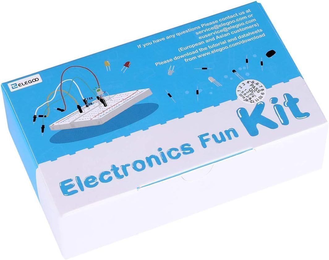 ELEGOO Electronic Fun Kit Bundle with Breadboard Cable Resistor, Capacitor, LED, Potentiometer total 235 Items for Arduino