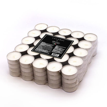 COCODOR Unscented Tealight Candles / 100 Pack / 4-5 Hour Extended Burn Time/Made in Italy, Cotton Wick, Scented Home Deco, Fragrance, Mother's Day