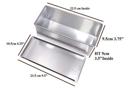 BAKERS PARDISE Loaf Pan with Tin Lid 1.1LB Dough Capacity Bread Loaf Pans Aluminium Bread Mold Baking Non-Stick Bread Container Toast Mold for Bakeware Ovenware - Kitchen & Bakery Use (9X3.75X3.5)
