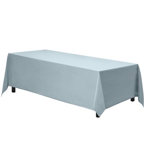Gee Di Moda Rectangle Tablecloth - 90 x 156 Inch Baby Blue Table Cloth for 8 Foot Tables with Floor-Length Drop - Heavy Duty Washable Fabric for Holiday Party, Dinner, Weddings & Baby Shower