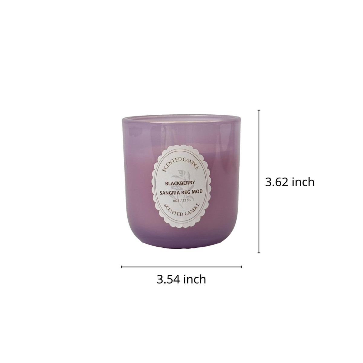 BlackBerry Sangria Reg Mod Scented Candle 8oz – CW Studio Color Glass Jar — Hand-Poured Soy & Paraffin Wax – Clean Burn, Smokeless, Up to 30 Hours, Home Decor & Gift Giving