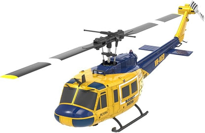 C032 UH-1 Huey Helicopter - Remote Control Helicopters for Adult 1/48 Sacle 2.4G 6CH Gyro Stabilized Aircraft with Altitude Hold &amp Optical Flow3D Stunt Drone