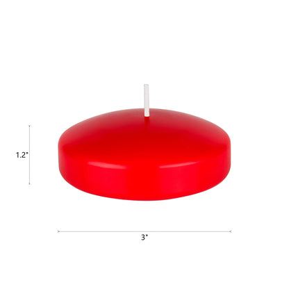 Mega Candles 48 pcs Unscented Red Floating Candles, Hand Poured Wax Candle 3 Inch Diameter, Home Décor, Wedding Receptions, Occasions, Festivities, Events, Meditations, Tranquility, Spa