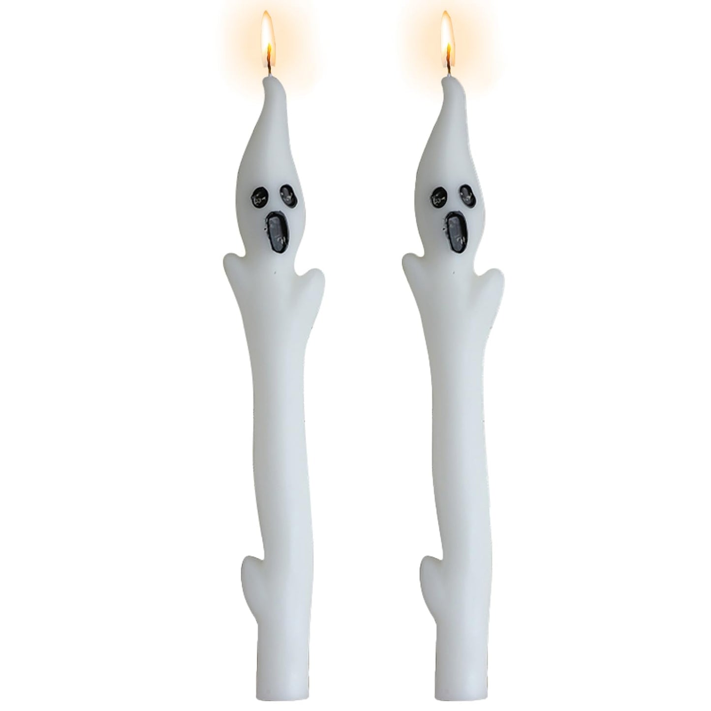 Ghoest Tapered Candle White Candlesticks,Halloween Taper Candles Unscented Church Candles Long Candle Sticks for Harry Potty Party Wedding Home Decor