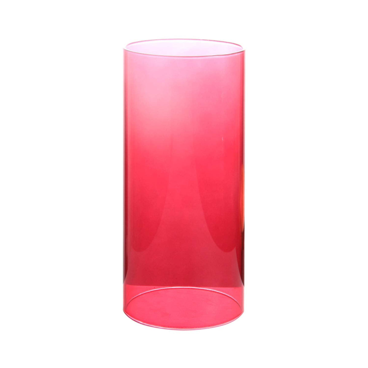 KETE LED Colored Glass Cylinder Candle Holder Bottomless Borosilicate Glass Globe Lamp Shade Replacement (RED,2.5x6)