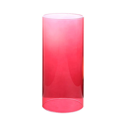KETE LED Colored Glass Cylinder Candle Holder Bottomless Borosilicate Glass Globe Lamp Shade Replacement (RED,2.5x6)