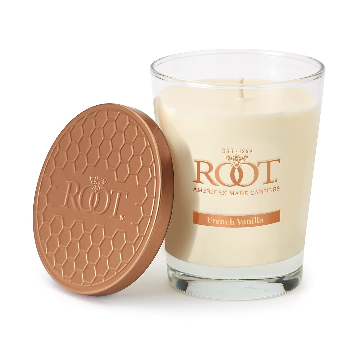 Root Candles Scented Candles Honeycomb Veriglass Premium Handcrafted Beeswax Blend Candle, Large, French Vanilla