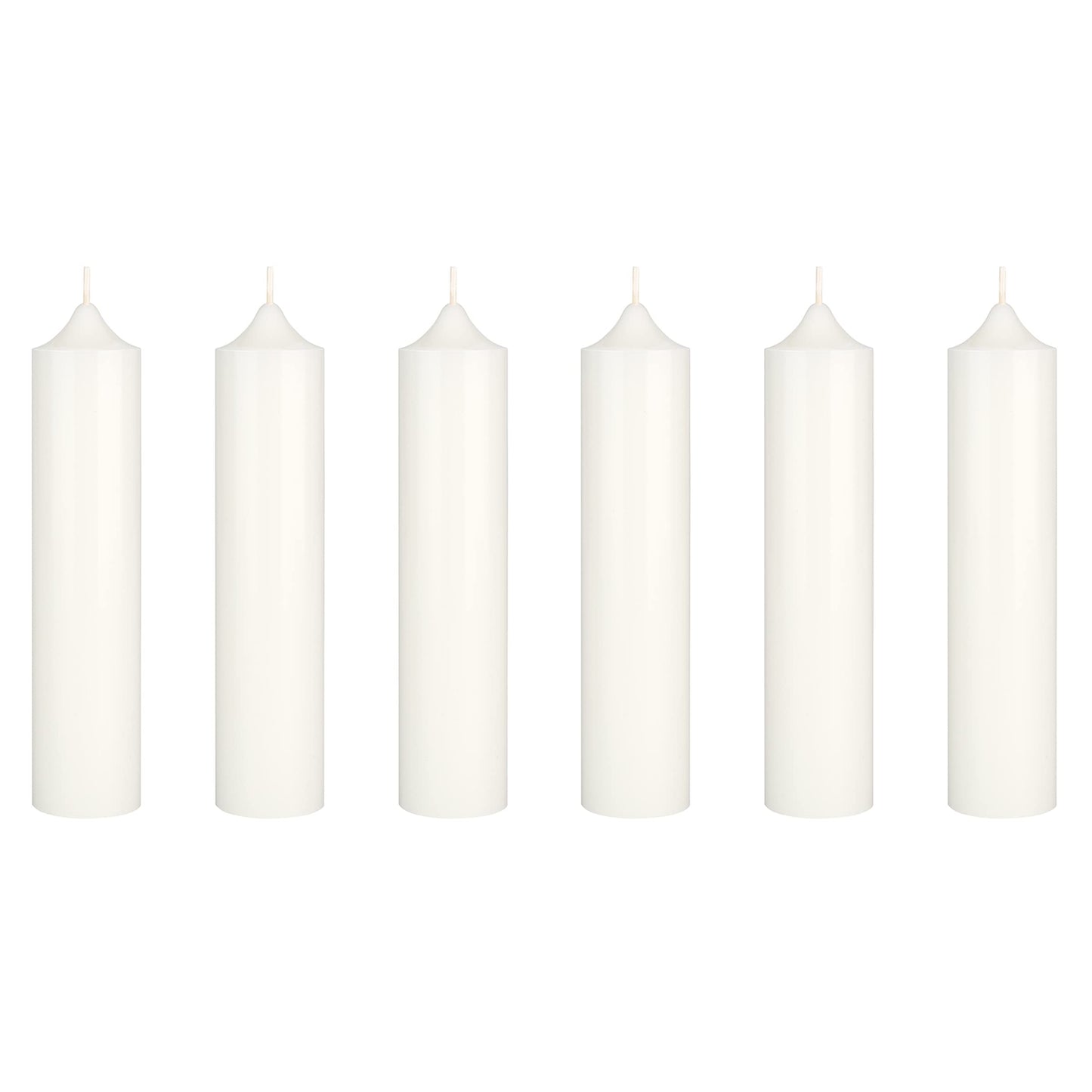 Mega Candles 6 pcs Unscented Romantic White Taper Candles, Hand Poured Wax Candle 6.75 Inch x 1.5 Inch, Sensual Wax Role Play, SM Bondage, Couples, Home Décor, Wedding Receptions, Festivities