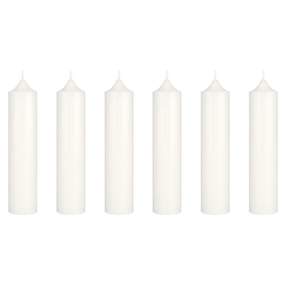 Mega Candles 6 pcs Unscented Romantic White Taper Candles, Hand Poured Wax Candle 6.75 Inch x 1.5 Inch, Sensual Wax Role Play, SM Bondage, Couples, Home Décor, Wedding Receptions, Festivities