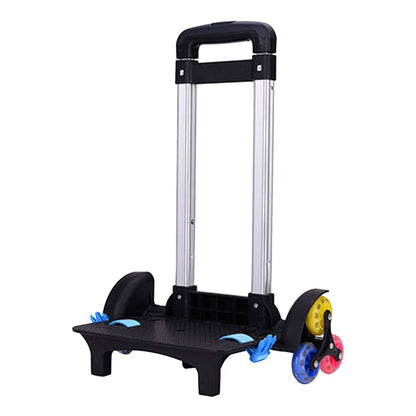 Backpack Trolley, Wheeled Trolley Aluminium Alloy Foldable Hand Cart 6 Wheels Rolling Luggage Carts for Kids School