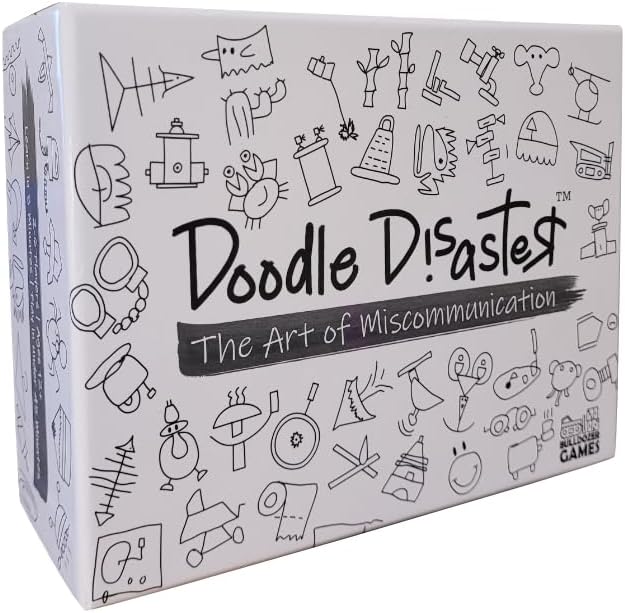 Doodle Disaster: The Art of Miscommunication | A hilarous Drawing Game 2-6 Player Party Game for Families Kids and Adults | Dry erasers and 240 Image Cards