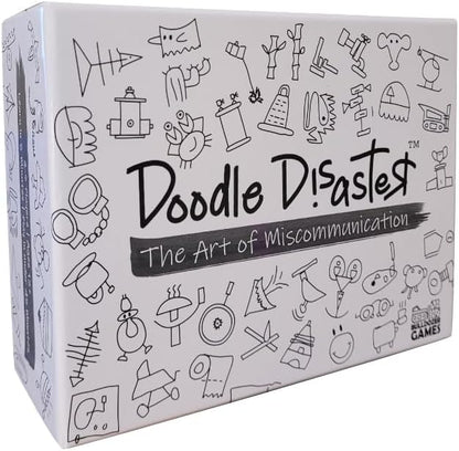 Doodle Disaster: The Art of Miscommunication | A hilarous Drawing Game 2-6 Player Party Game for Families Kids and Adults | Dry erasers and 240 Image Cards