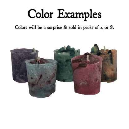 Candlestock Handmade Colorful Recycled Wax Unscented Votive Candles- 4 or 8 Pack (4 Count)