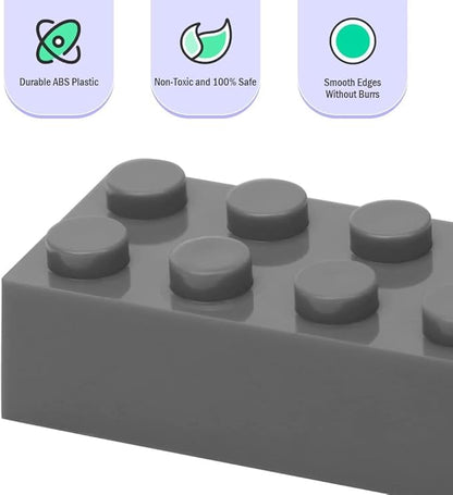 500 Piece Dark Gray Bricks Bulk Gray 2x4 Building Bricks Flat Compatible with Lego Parts and Pieces: 2x4 Dark Grey Bricks(Color: Dark Gray)
