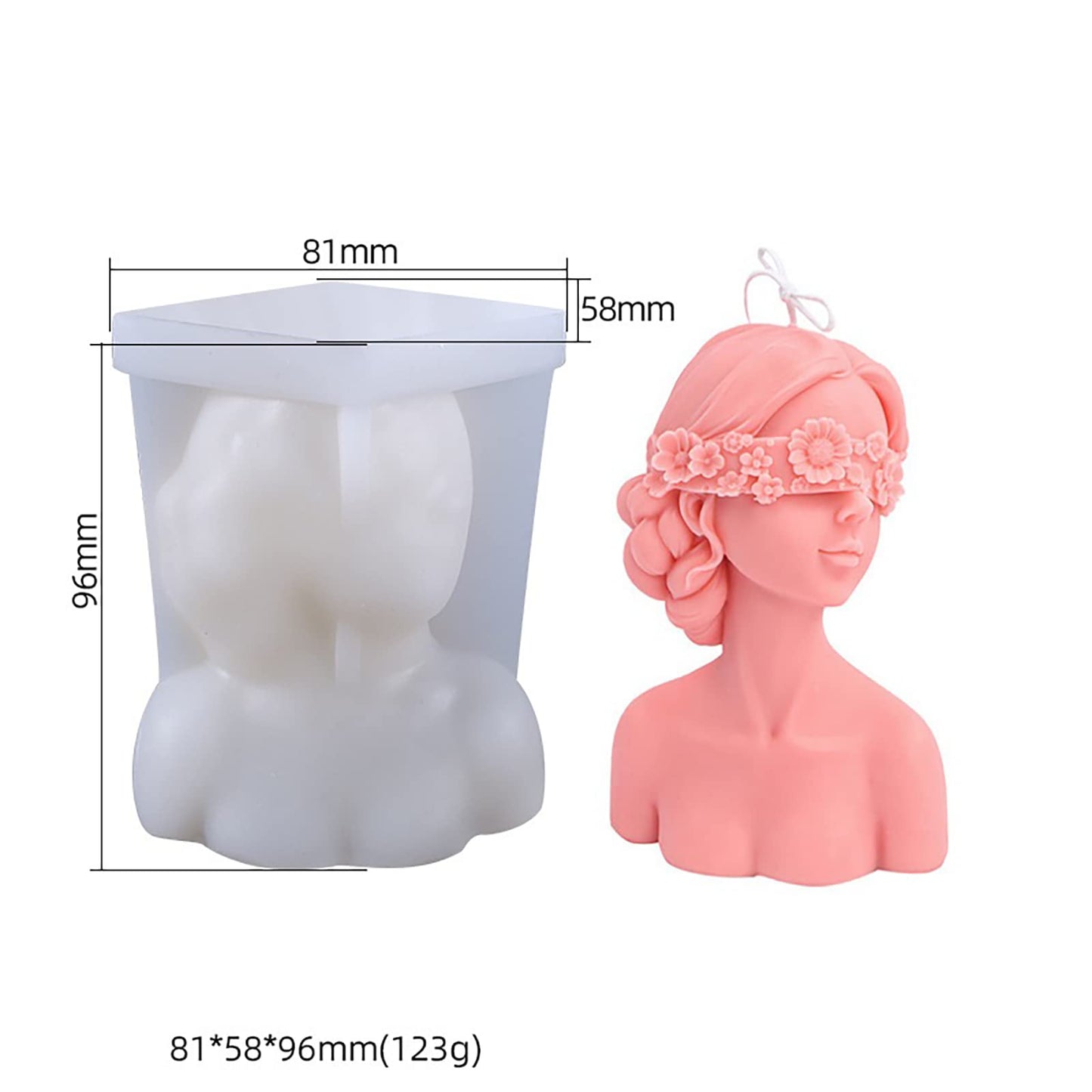 2 Pack Braid Girl Shape Portrait Candle Resin Mold - Resin Casting Silicone Molds for Home Decor & Candle Making Wave Spiral Mold