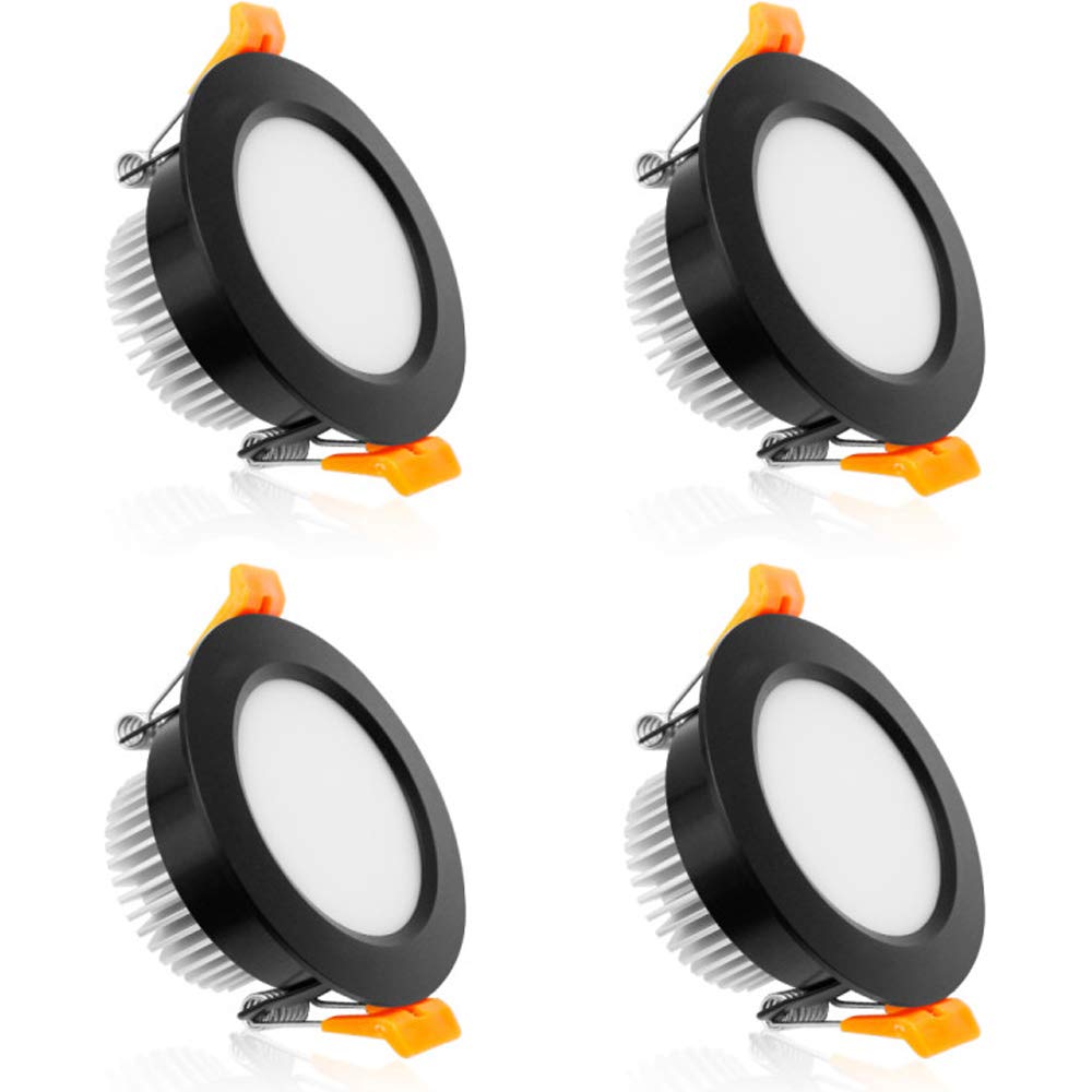 YGS-Tech Smart 3 Inch LED Recessed Lighting RGB WiFi Downlight, 5W Compatible with Alexa and Google Home, Dimmable RGB & CCT 2700-6500K Color Changing, 120V Ceiling Light with LED Driver (4 Pack)