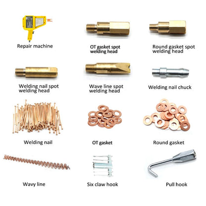 Stud Welder Kit, Stud Welder Dent Repair Kit, 800VA Spot Welder Stud, 110V Welder Stud Kit, Spot Welder Machine，Stud Gun Dent Puller Kit with Complete Accessories (5500-2)