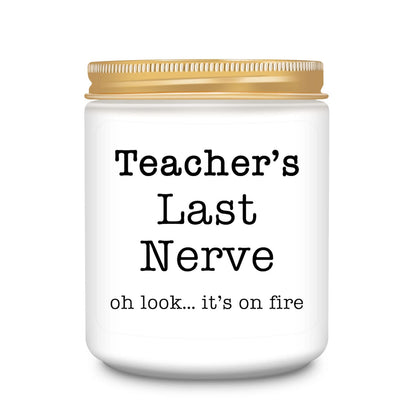 Homsolver Teacher Appreciation Gifts for Women, Christmas Birthday Valentines Retirement Thanksgiving Teachers' Day Graduation Season, Teacher’s Last Nerve Scented Candles