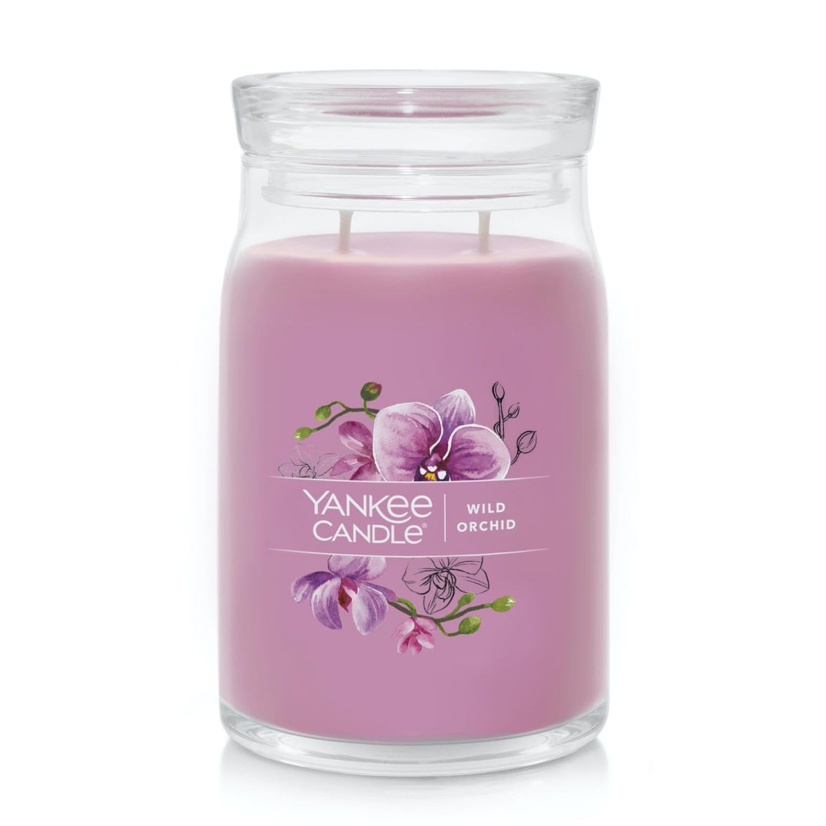 Yankee Candle Wild Orchid Scented Signature 20oz Large Jar 2-Wick Candle Over 60 Hours of Burn Time