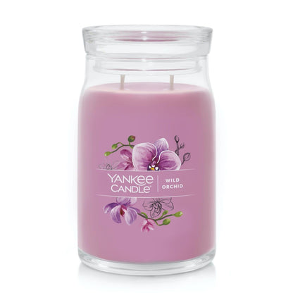 Yankee Candle Wild Orchid Scented Signature 20oz Large Jar 2-Wick Candle Over 60 Hours of Burn Time
