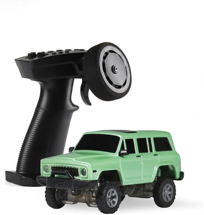 SNICLO 1:64 Mini 4WD RC Off-Road Car 2.4G Full Proportional Control Metal Driveshaft Multi-Link Chassis Independent Suspension RTR Electric Climbing Vehicle(Green/RTR Version)