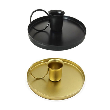 Iron Holder with Handle Elegant Metal Taper Candlestick for Wedding Christmas Table Centerpieces Stand Holder with Handle