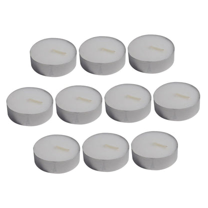 FOMIYES 10pcs White Smokeless Paraffin Tea Light Candles Small Round Tealight Candles for Bedrooms and Families Mini Household for Romantic Weddings and Tea Heating