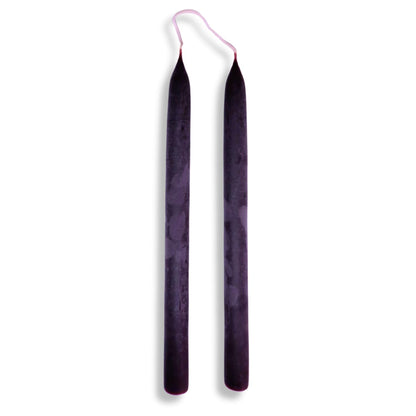 Candlestock Beeswax Taper Candles – Standard 7/8" Diameter, Pure 100% Natural USA Beeswax, Cotton Wick, Dripless, Long-Burning, Handmade in Woodstock, NY- 10 Inches - 1 Pair (2 Candles) - Plum Purple