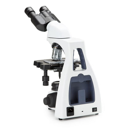 bScope Binocular Compound Microscope, HWF 10x/20mm Eyepieces and Quintuple Nosepiece with Plan PLI 4/10/S40/S100x Oil Infinity Corrected iOS Objectives Globe Scientific | Euromex
